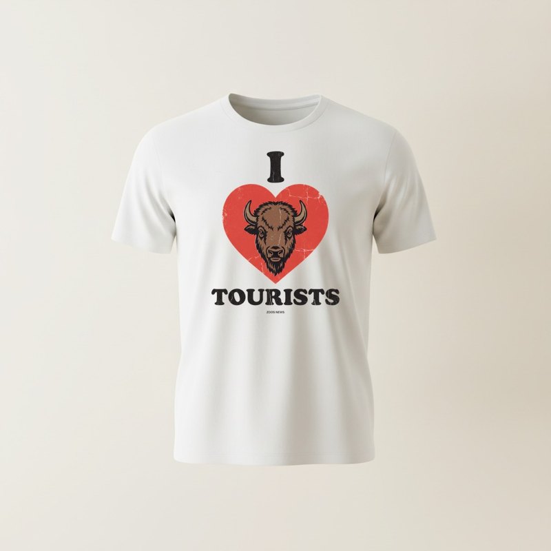 I heart tourists bison tee